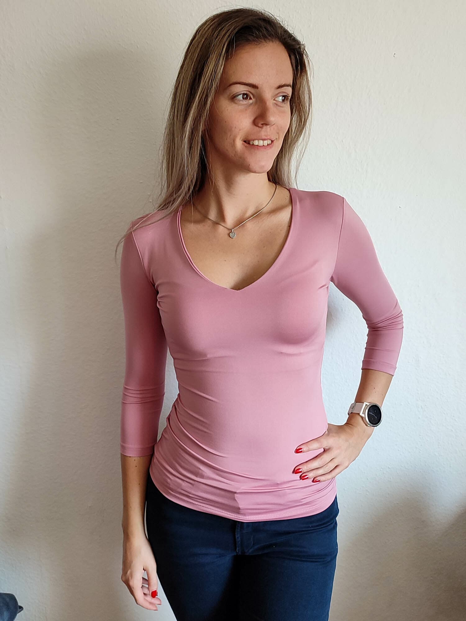 Love V nyakú basic mályva színű felső