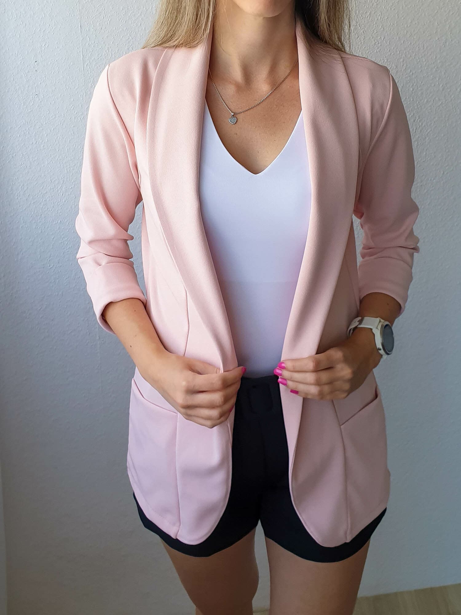 Shine világos púder blézer