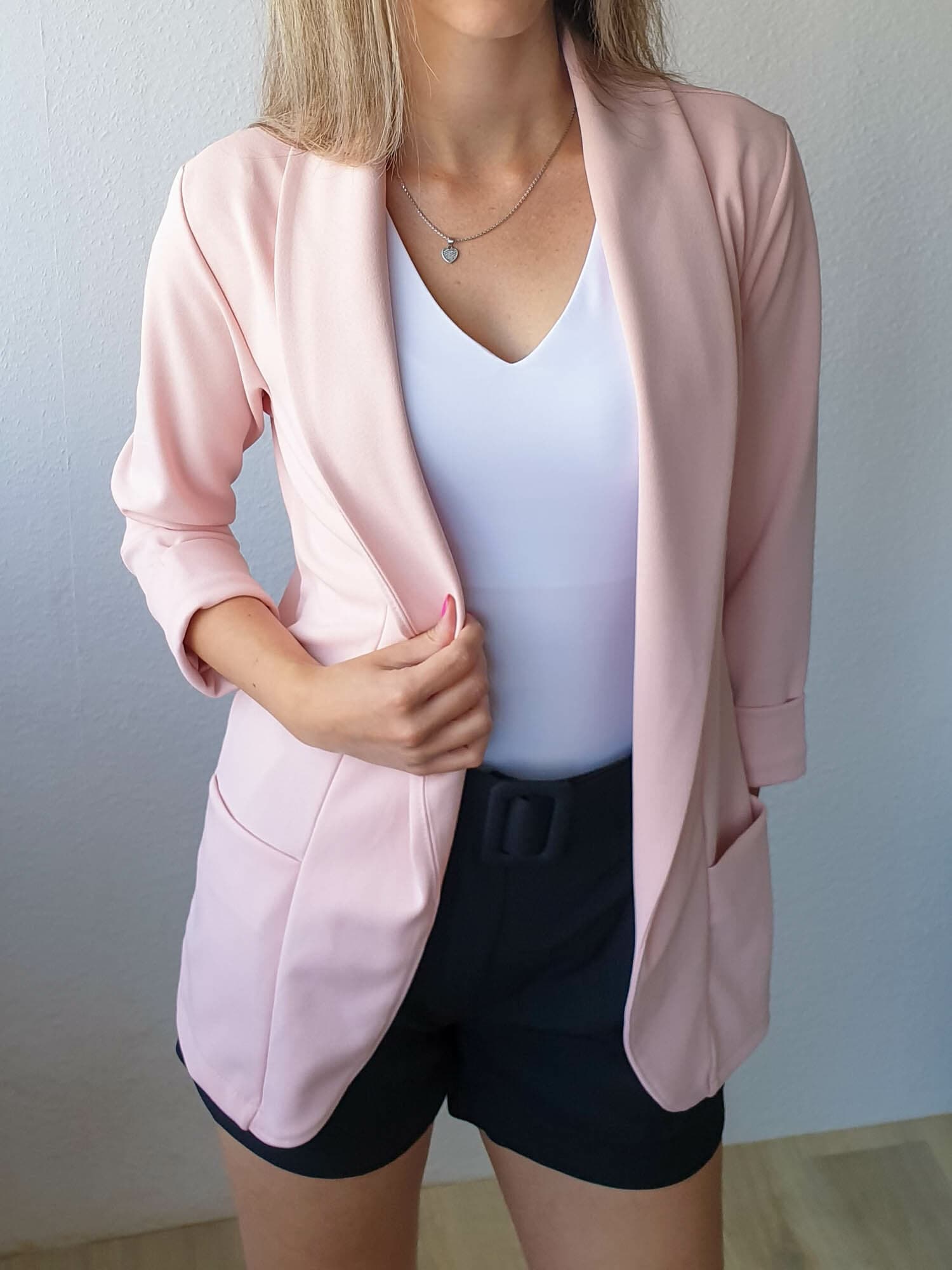 Shine világos púder blézer