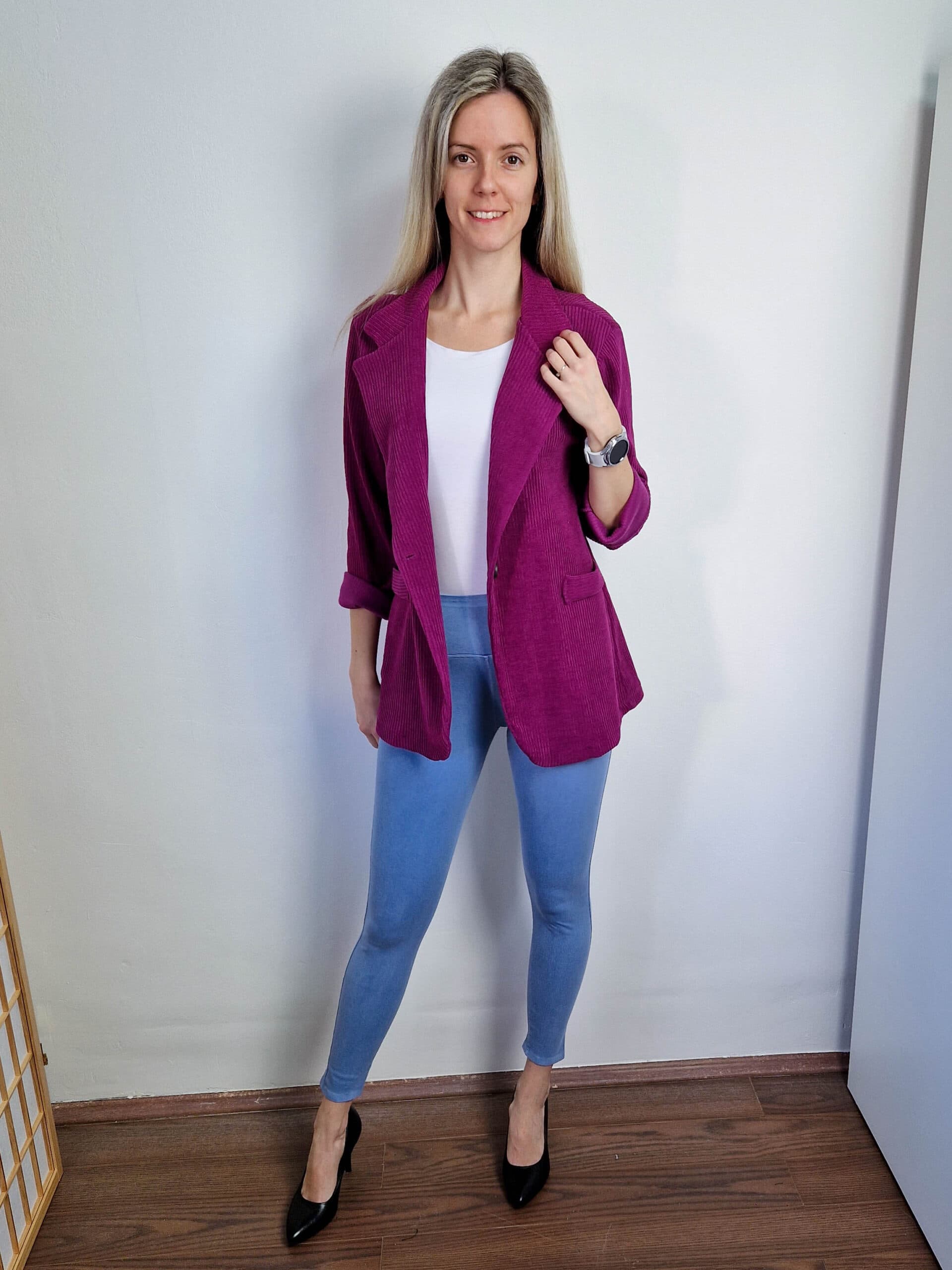 Alessia lila kordbársony blézer