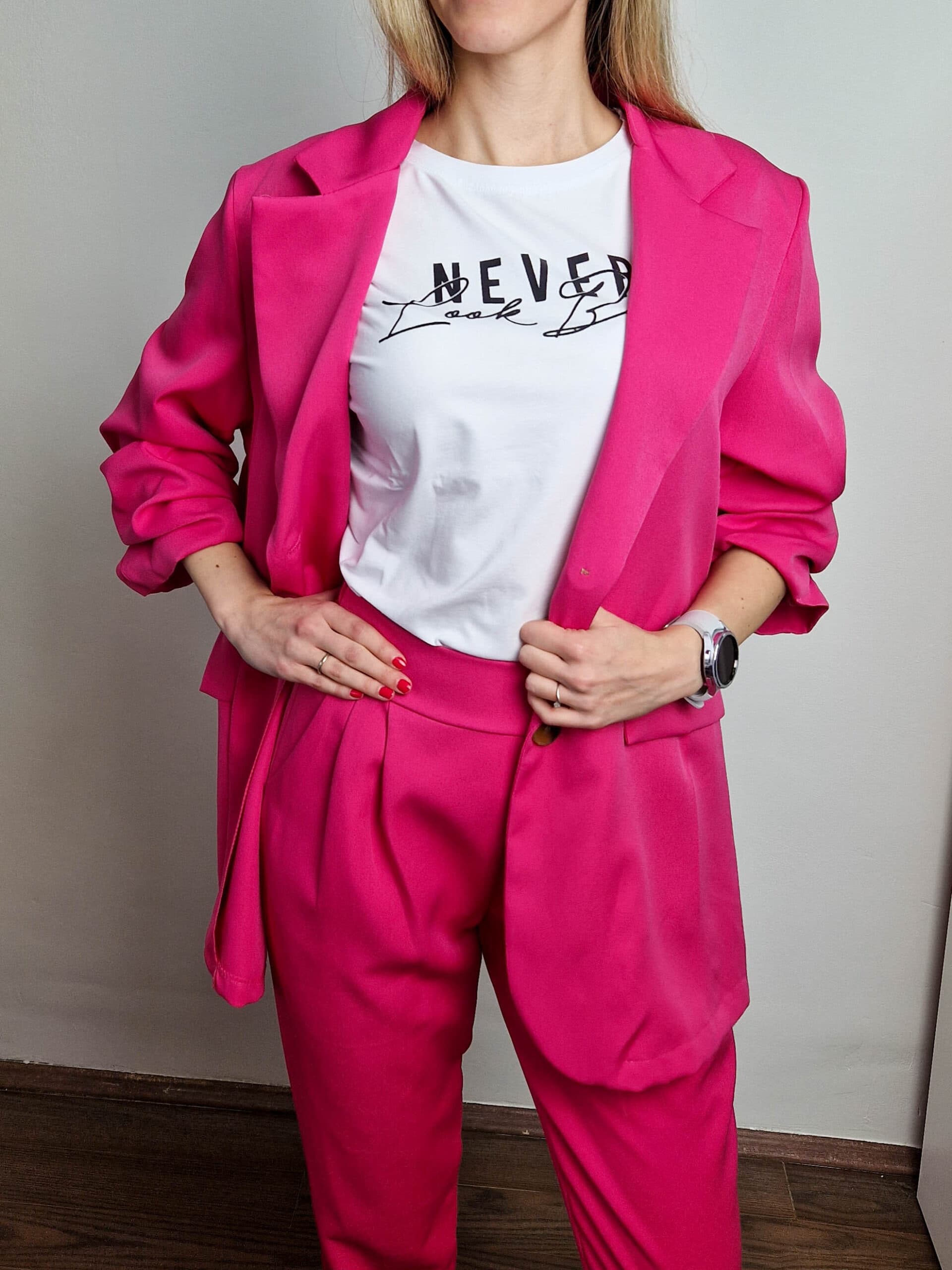 Glow pink gombos blézer szett M-XL