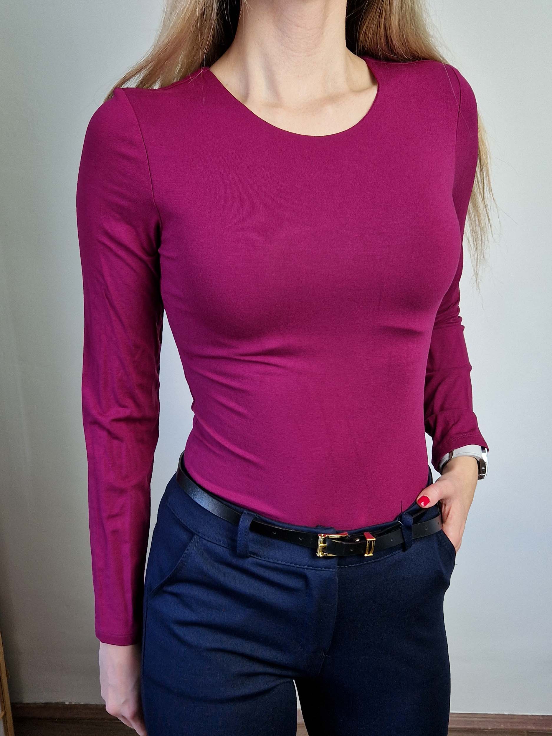 Alice padlizsán kereknyakú body