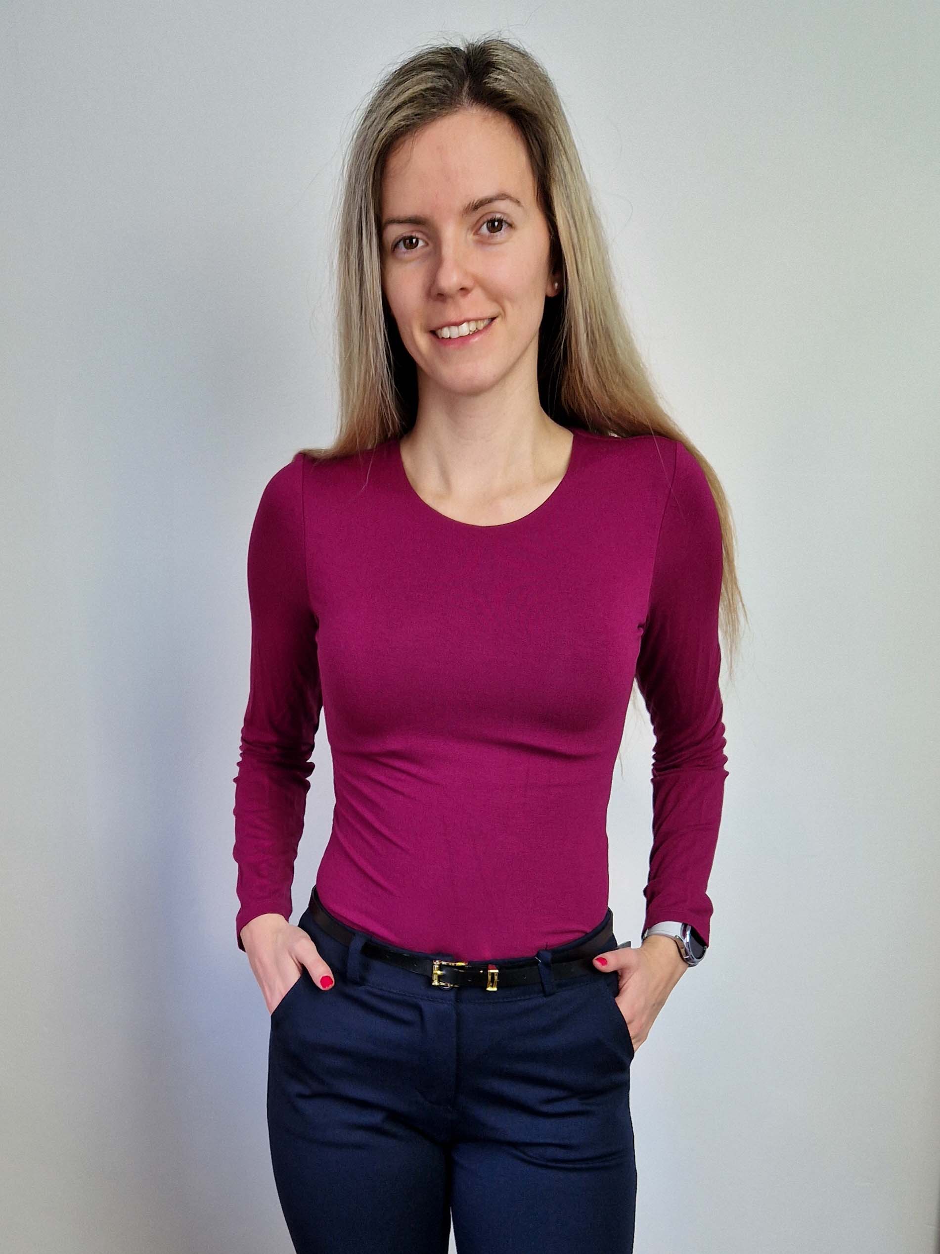 Alice padlizsán kereknyakú body