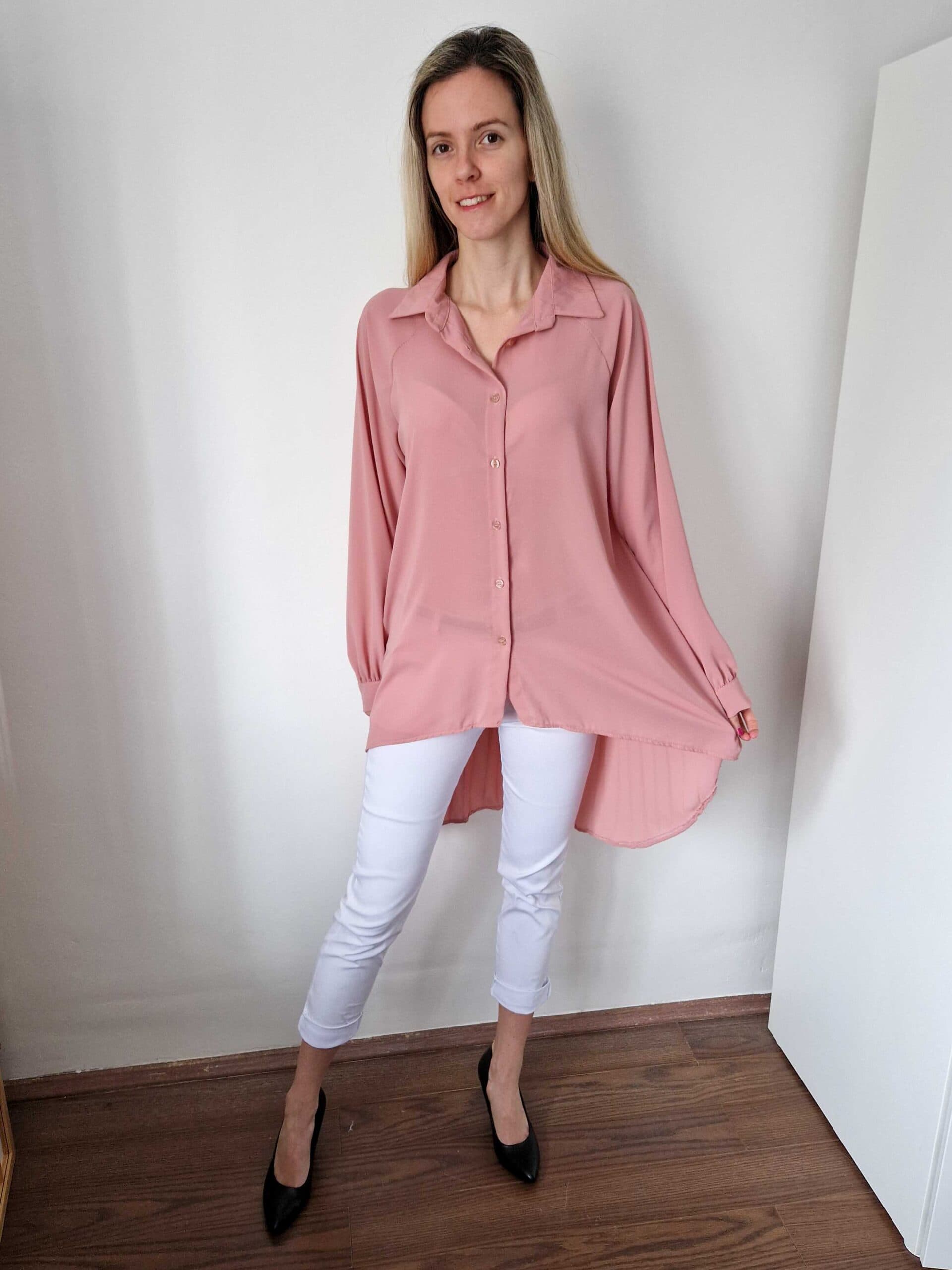 Becca rózsaszín pliszírozott ingtunika