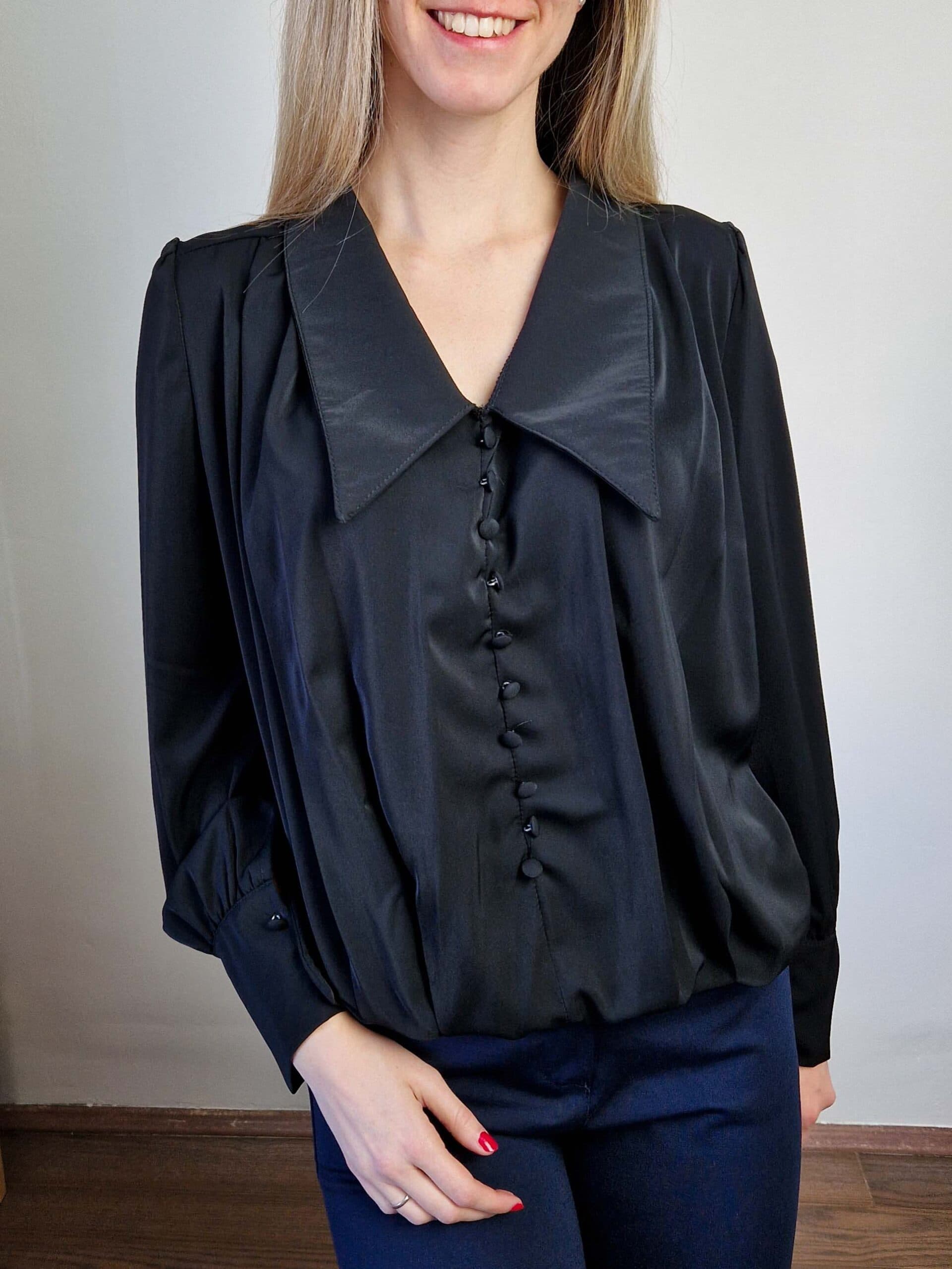 Lucia fekete elegáns női blúz