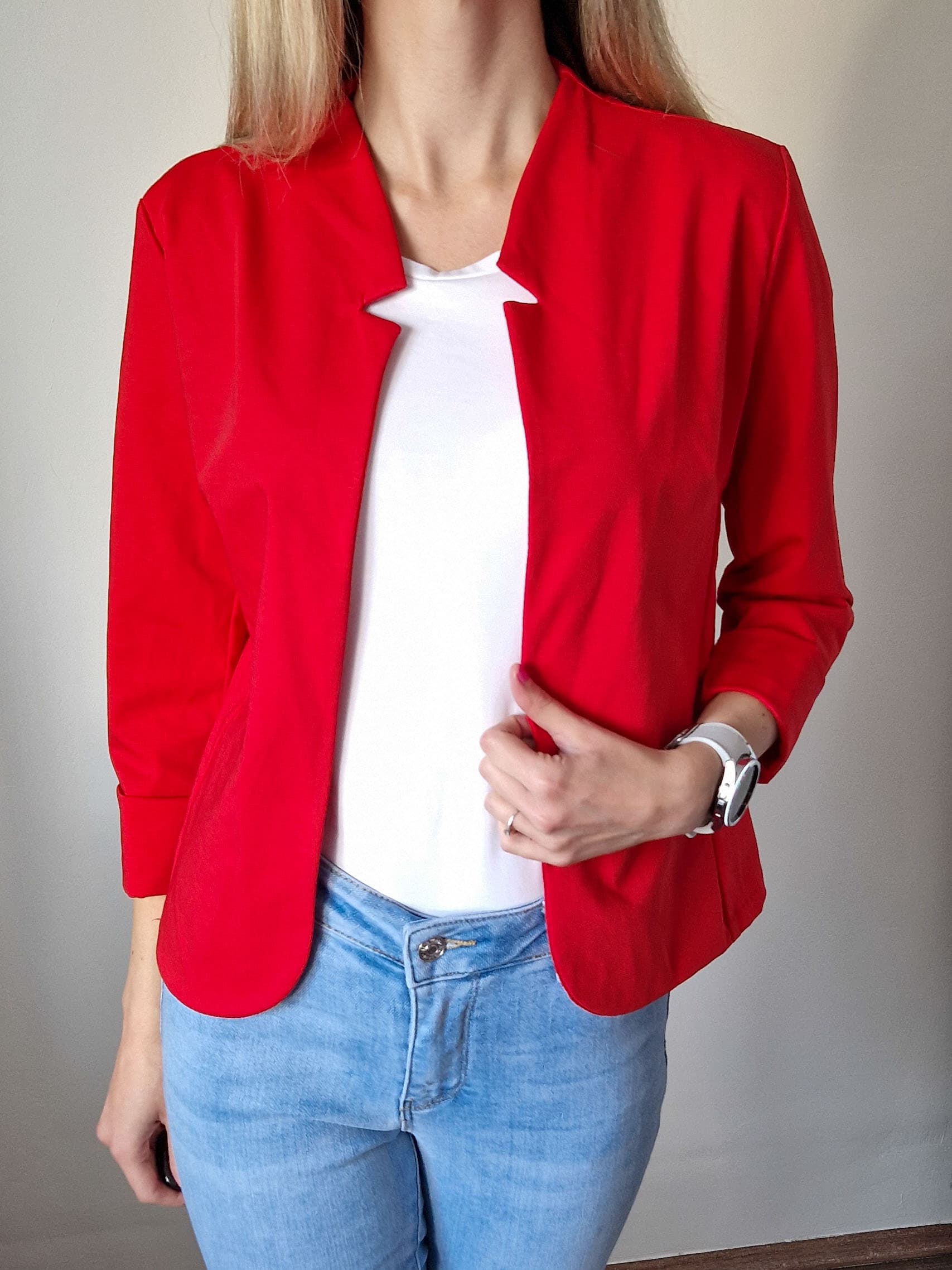 Camilla piros elegáns blézer