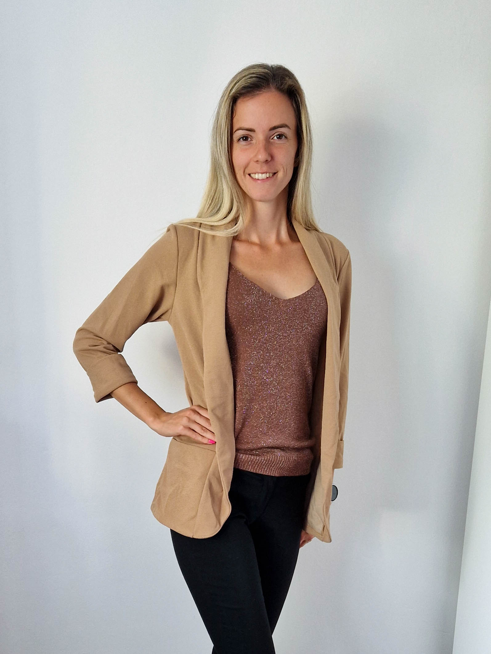 Shine világos barna blézer