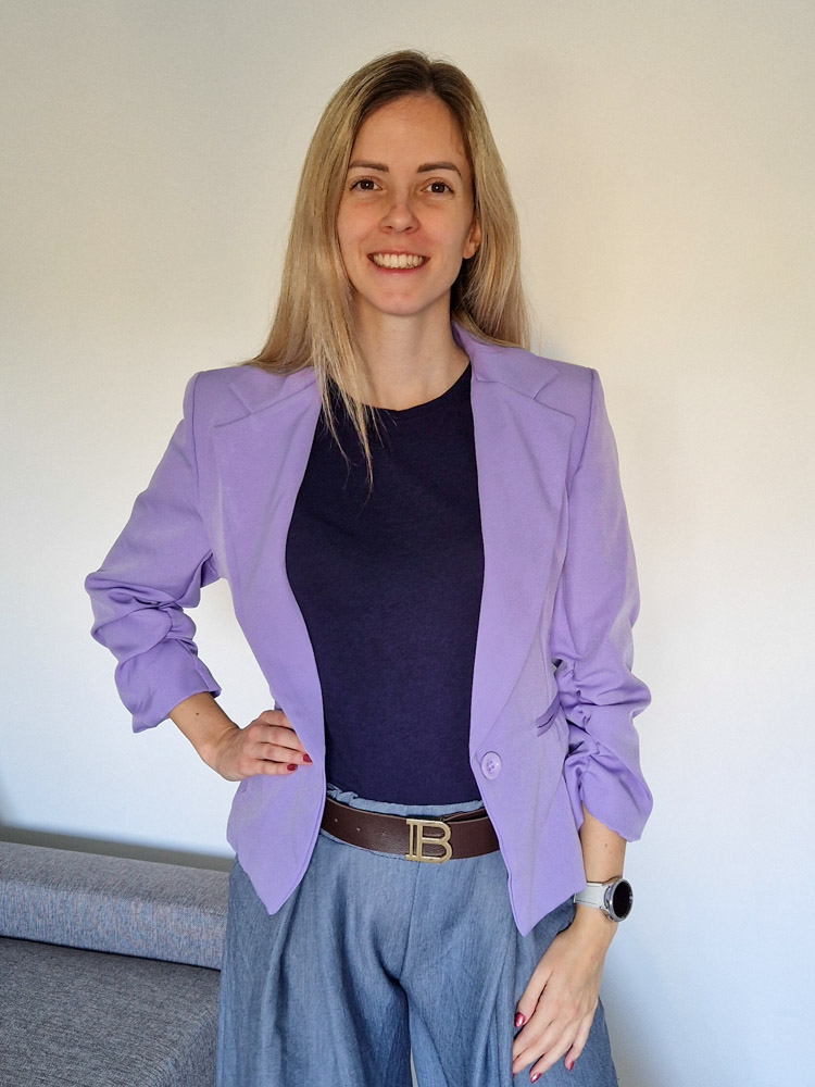 Pearl rövid orgonalila blézer – 40-42 méret