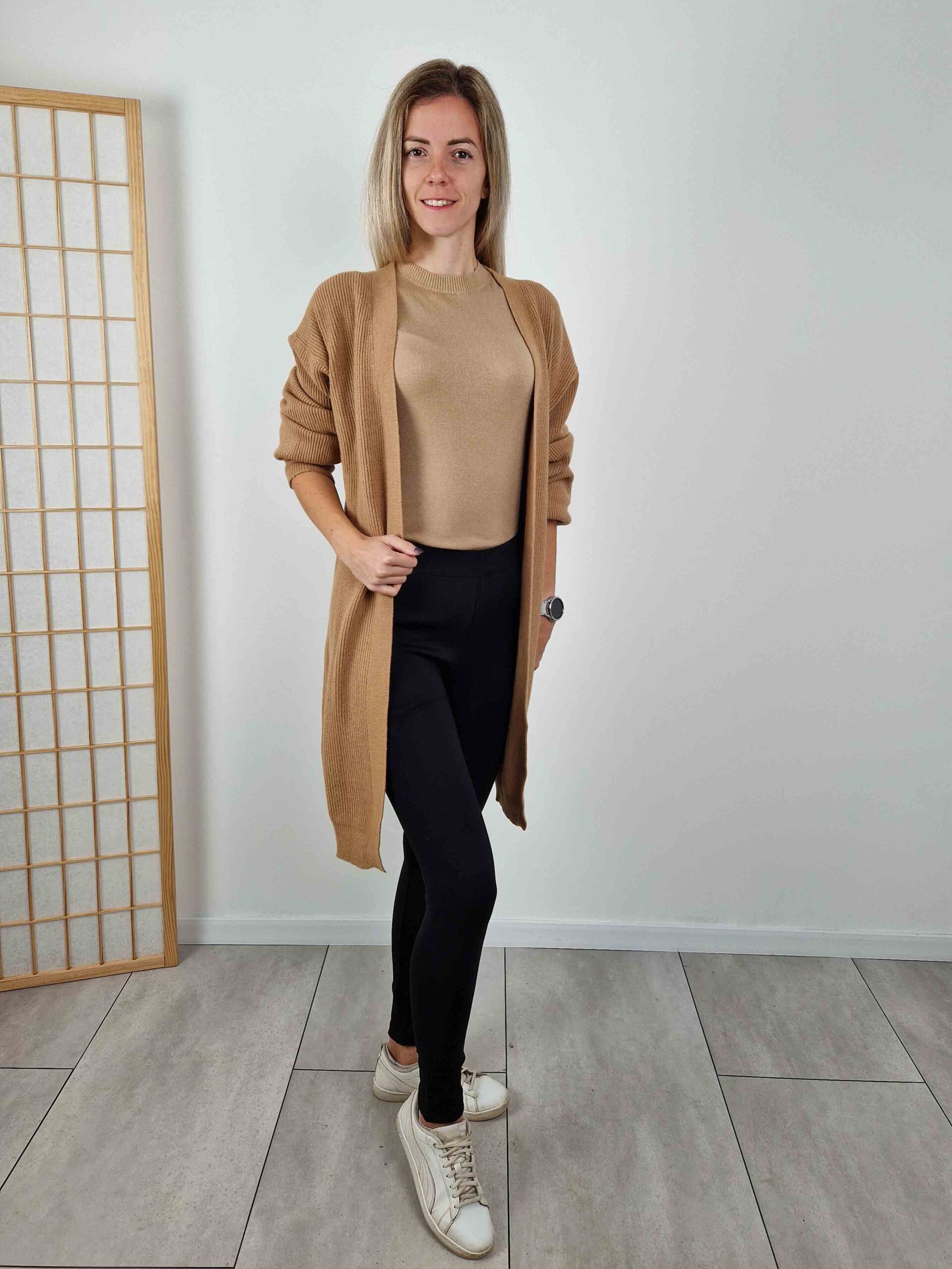Kateline bélelt fekete leggings