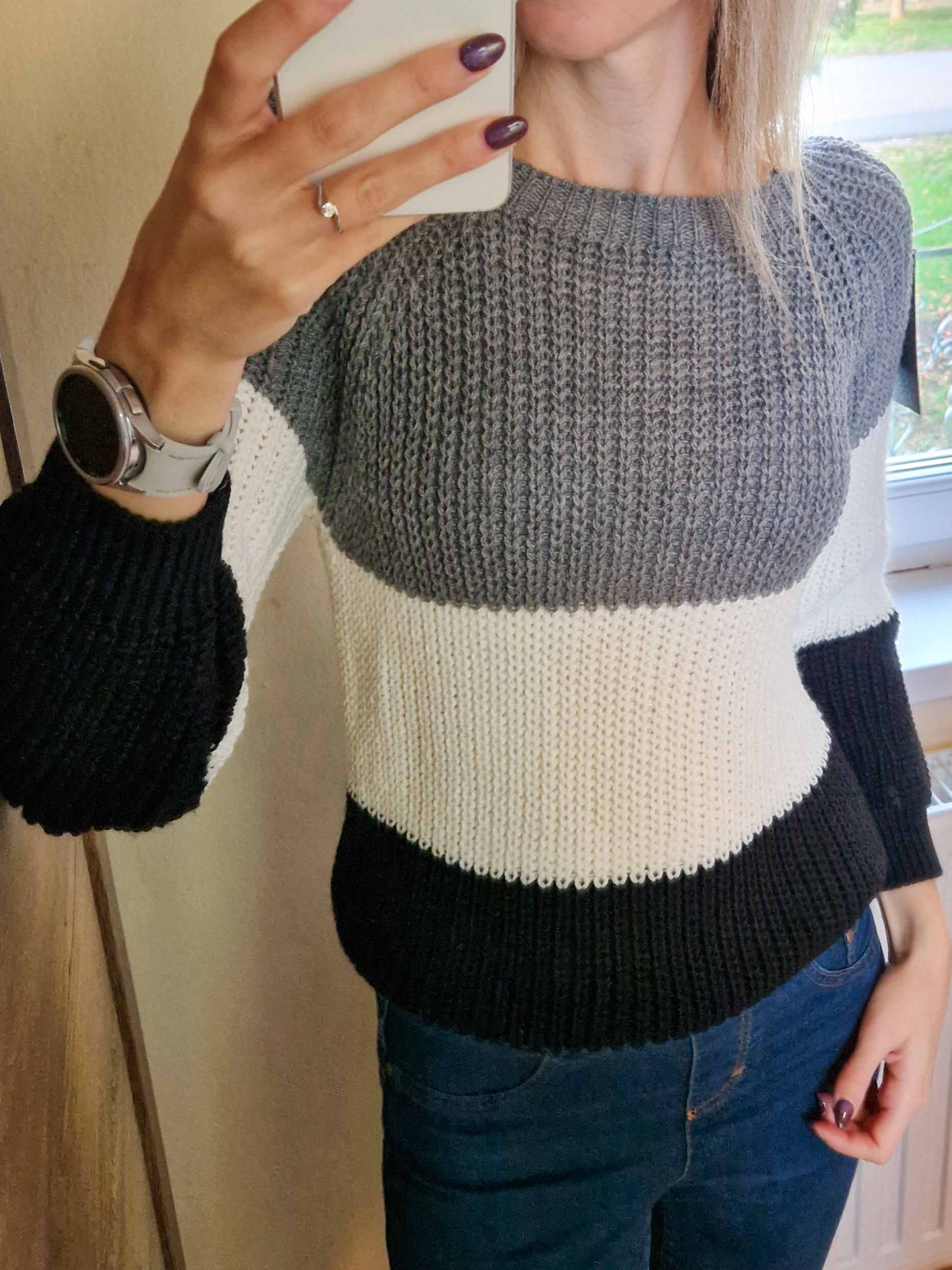 lovely-szurke-feher-fekete-csikos-kotott-pulover-8