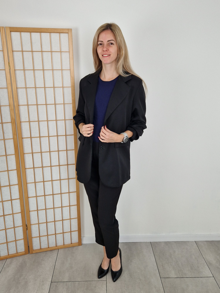 Glow fekete gombos blézer szett M-XL