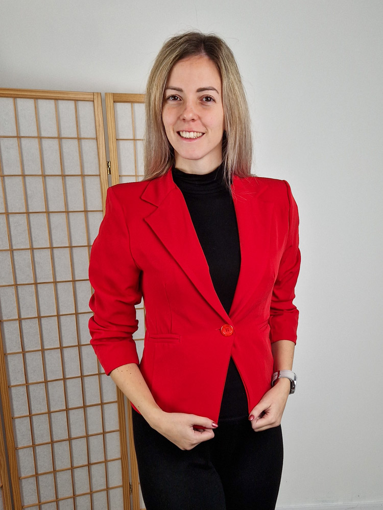 Pearl rövid piros blézer – 38-40 méret