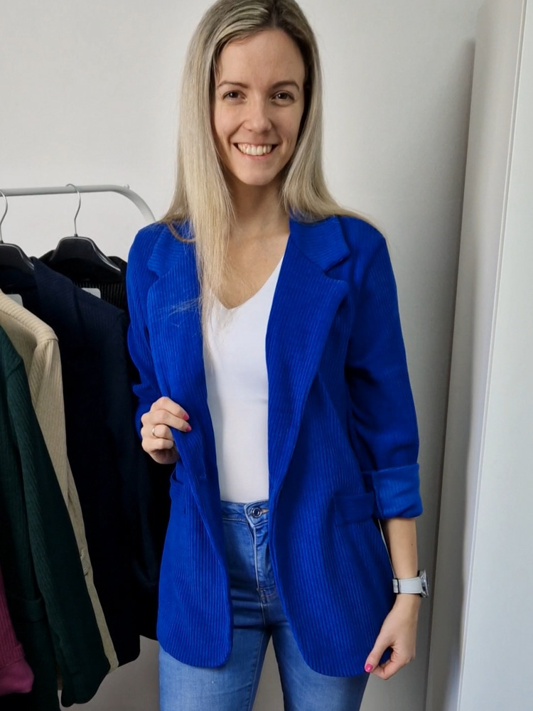 Alessia királykék kordbársony blézer