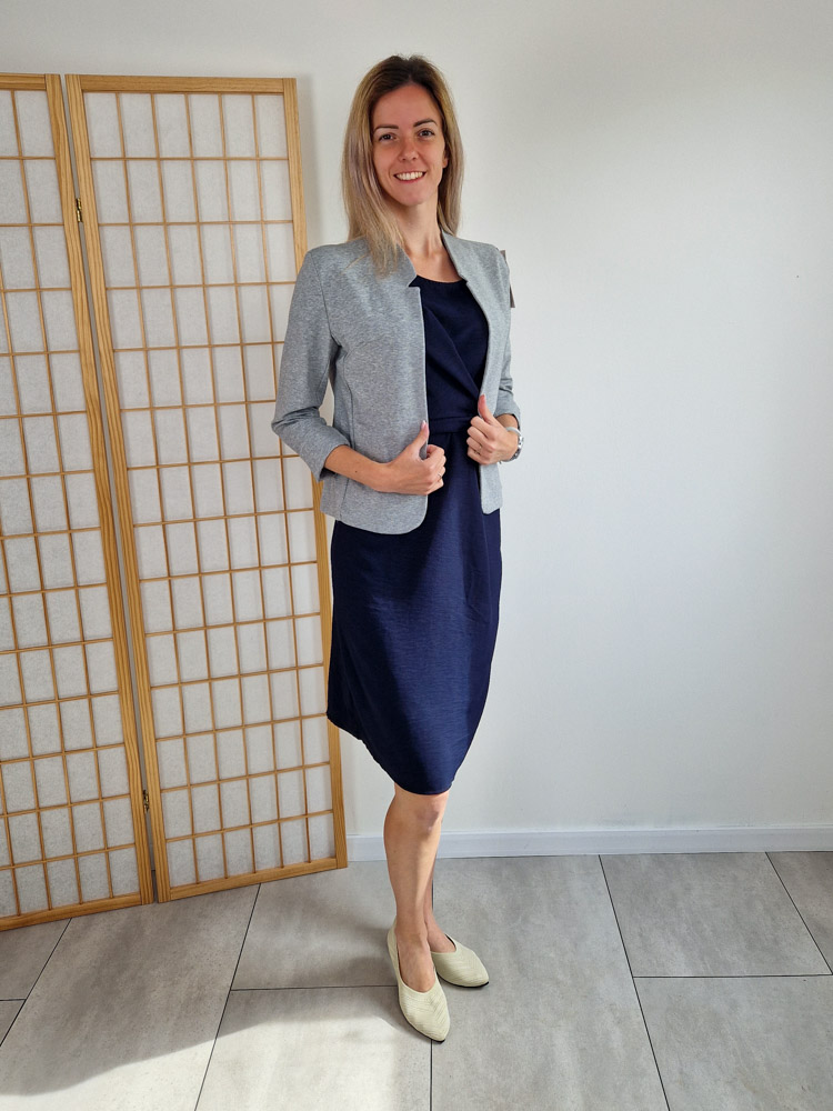 Camilla cirmos szürke elegáns blézer