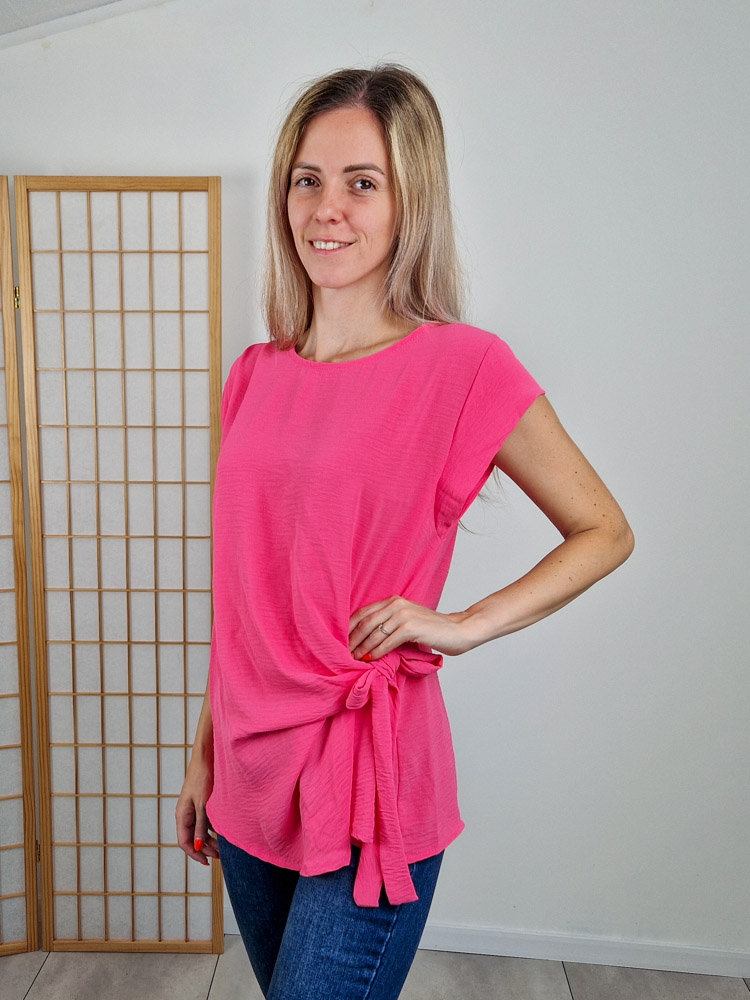 Léna deréknál megkötős pink felső karcsúsító hatással – XXL méretig