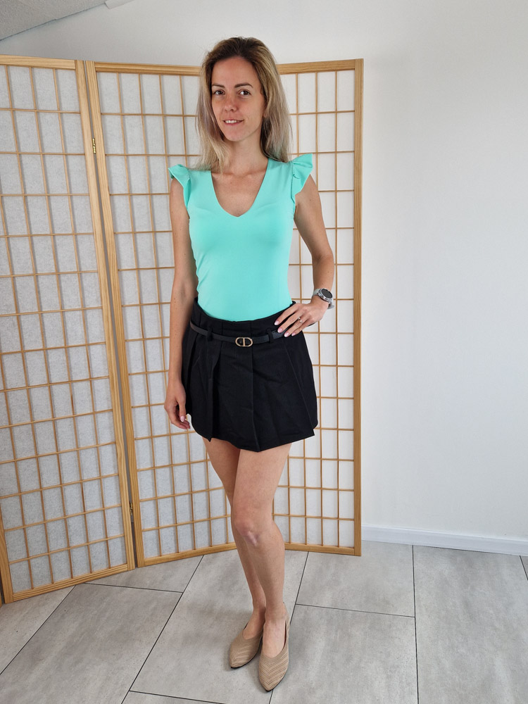 Love fodros vállú ujjatlan menta felső