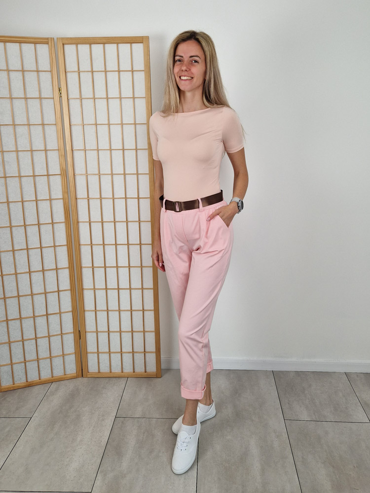 Love púder rövid ujjú kereknyakú basic felső