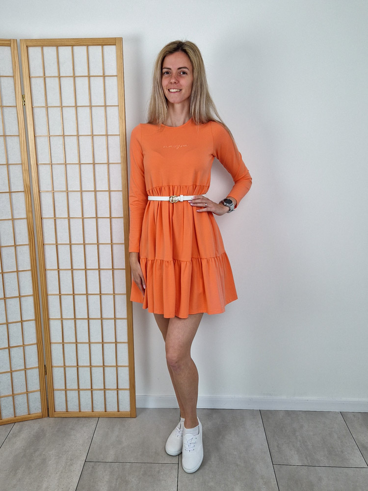 Sara korall fodros pamutruha hosszú ujjakkal