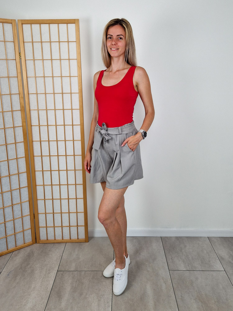 Lina piros ujjatlan pamutfelső