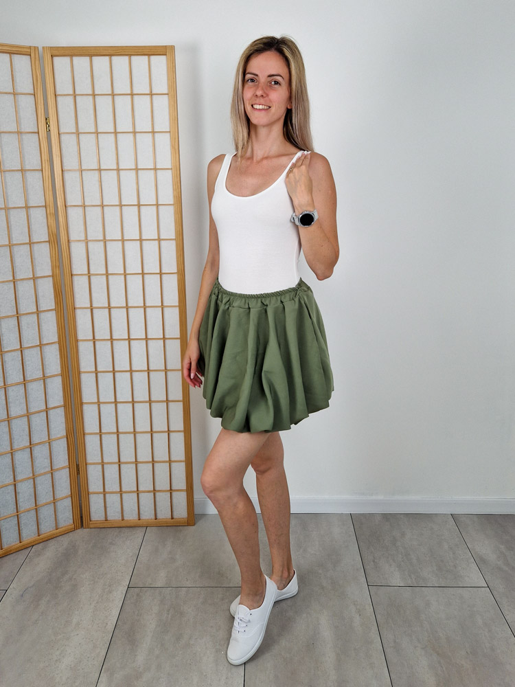 Tulip khaki hagyma fazonú szoknya