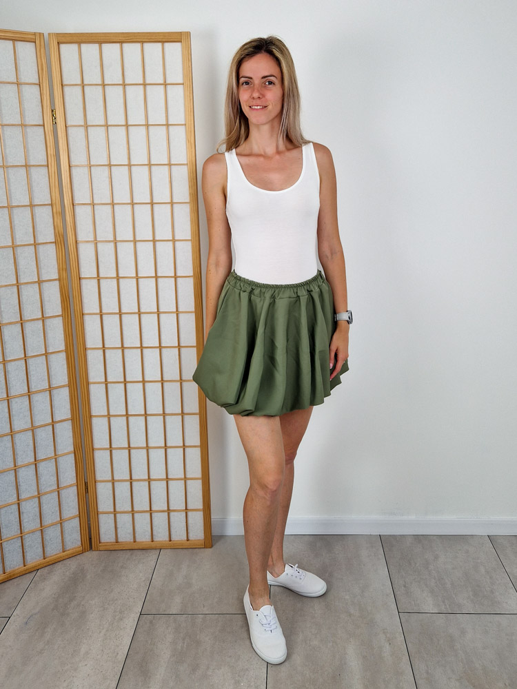 Tulip khaki hagyma fazonú szoknya