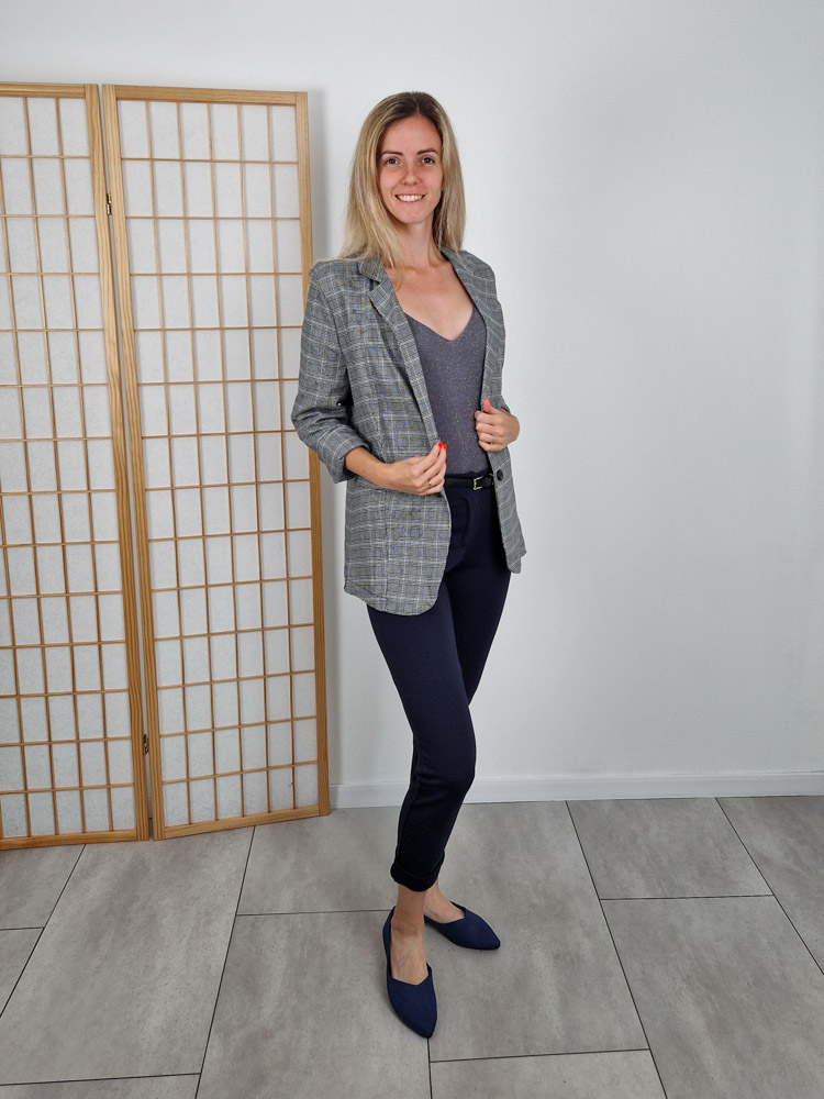 Csilla Eszterházy kockás blézer gombokkal 48 méretig