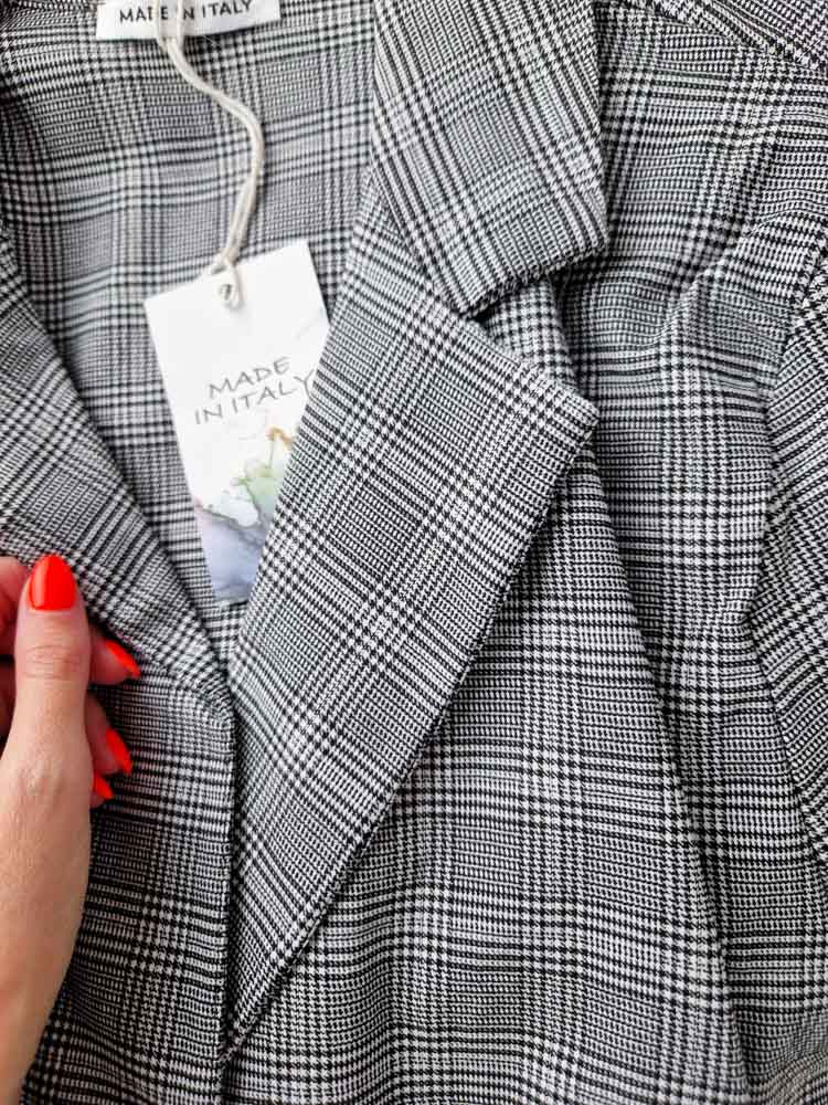 Csilla Eszterházy kockás blézer gombokkal 48 méretig