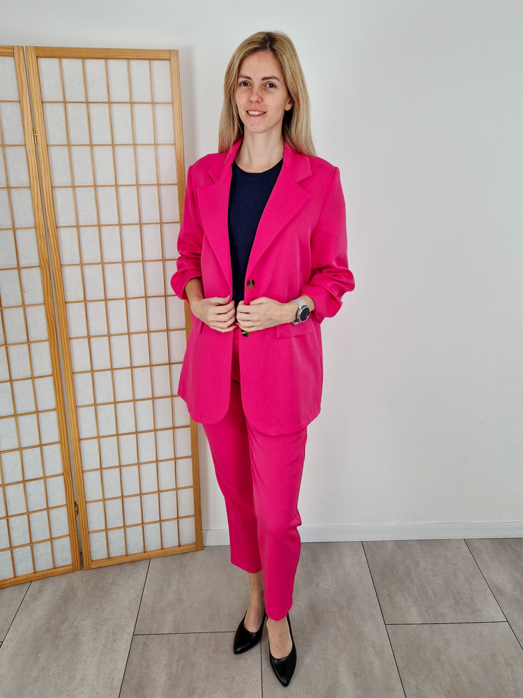 Glow pink gombos blézer szett M-XL