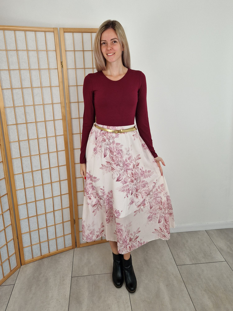 Alice bordó kereknyakú body
