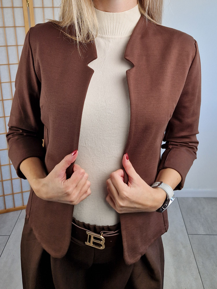 Camilla csokoládébarna elegáns blézer