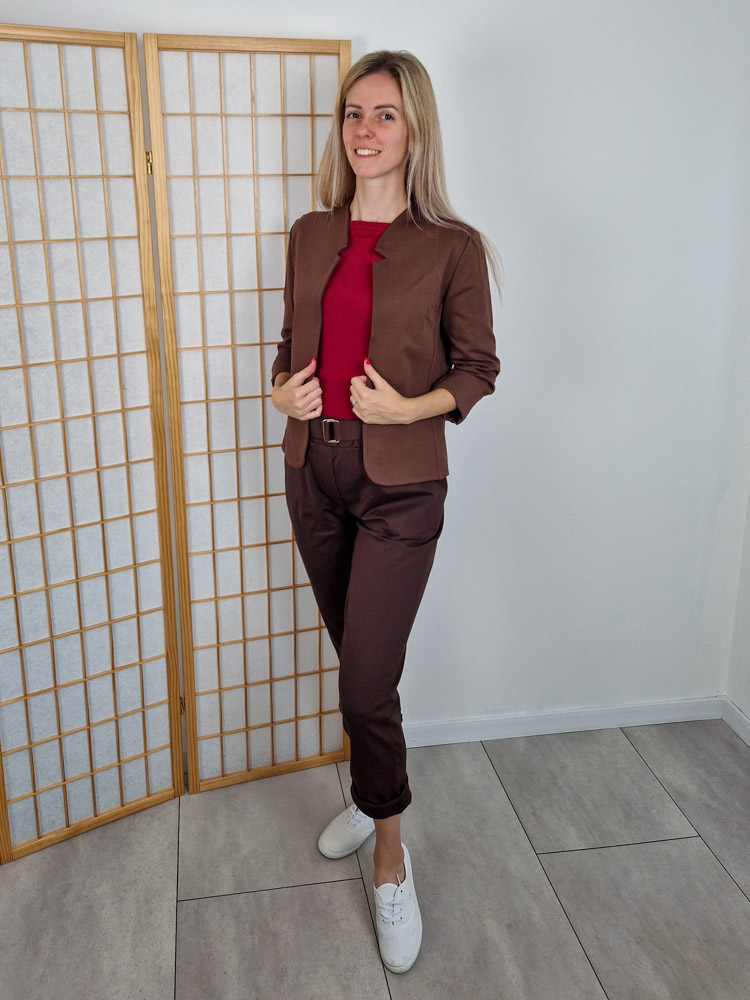 Camilla csokoládébarna elegáns blézer