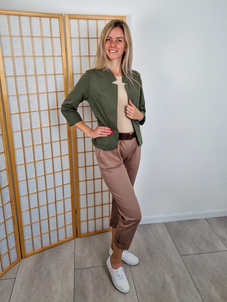 Camilla khaki elegáns blézer