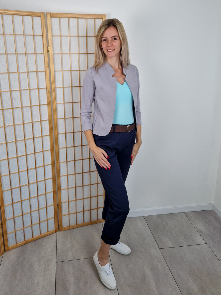 Camilla világosszürke elegáns blézer