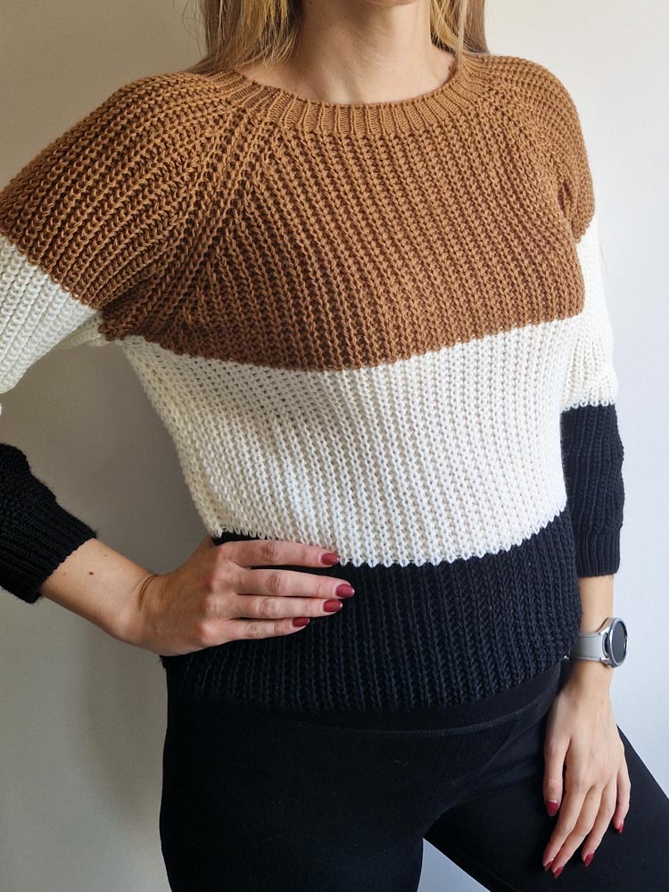 lovely-barna-feher-szurke-csikos-kotott-pulover-14