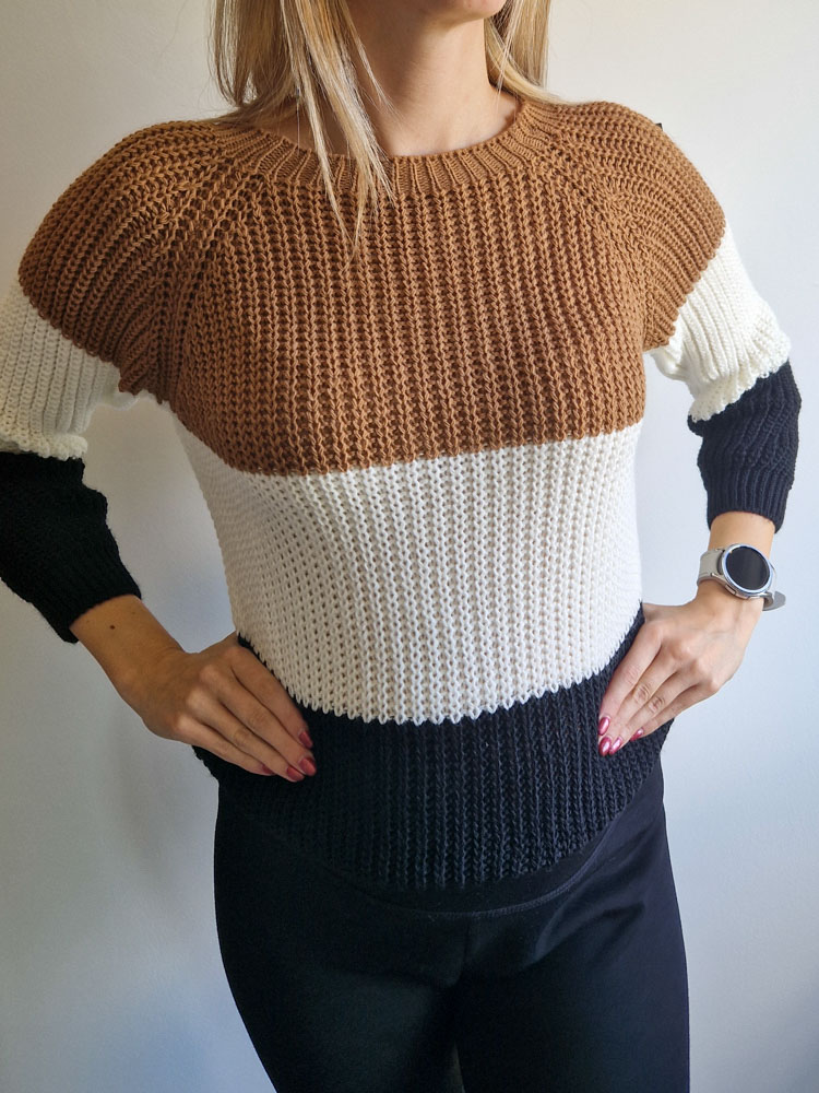 lovely-barna-feher-szurke-csikos-kotott-pulover-15