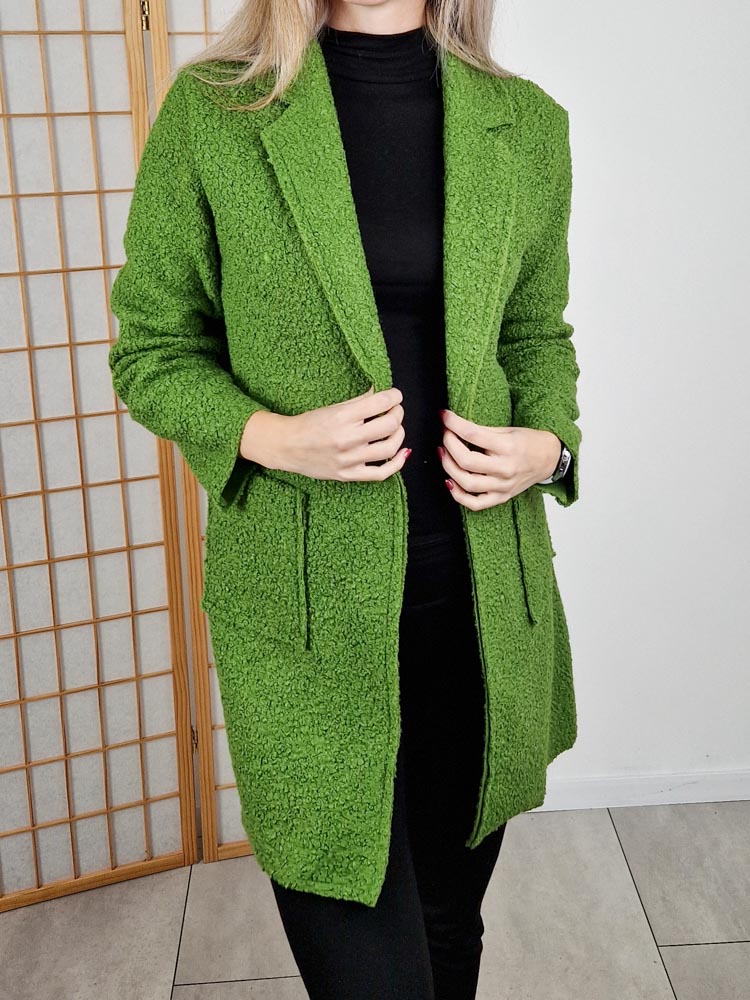 Anett zöld teddy kabát XL méretig