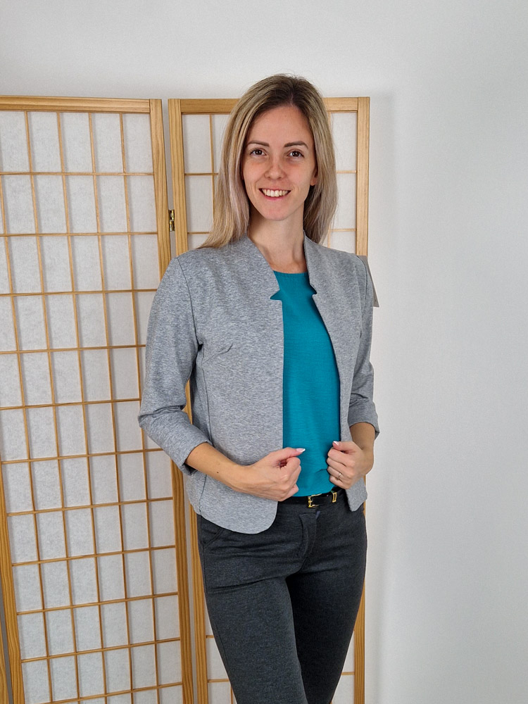 Camilla cirmos szürke elegáns blézer