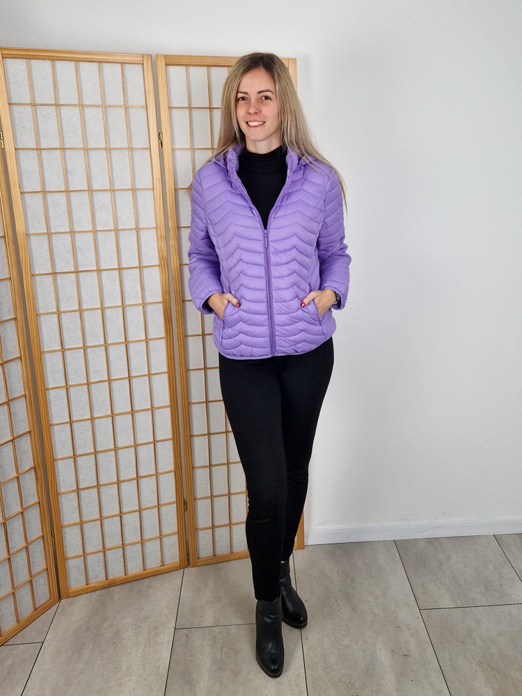 Elle lila steppelt kabát – 42-44 méret