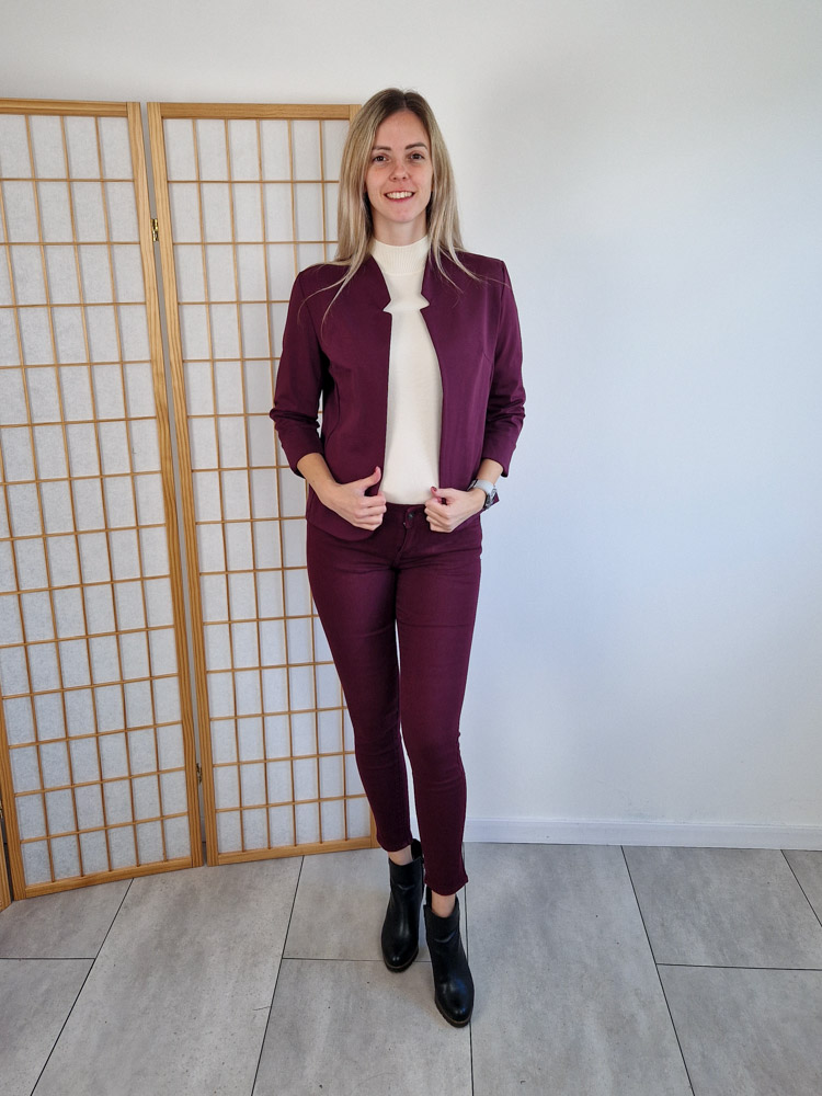 Camilla burgundi elegáns blézer