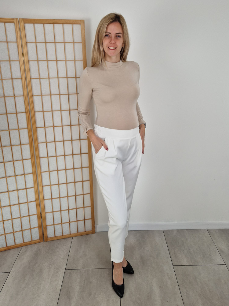Emma bézs pihe-puha félgarbós basic felső plüss béléssel XL méretig