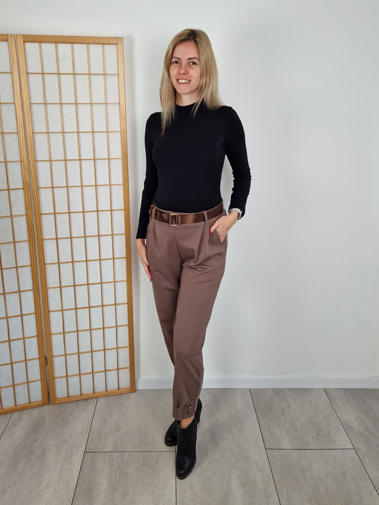 Emma fekete pihe-puha félgarbós basic felső plüss béléssel XL méretig