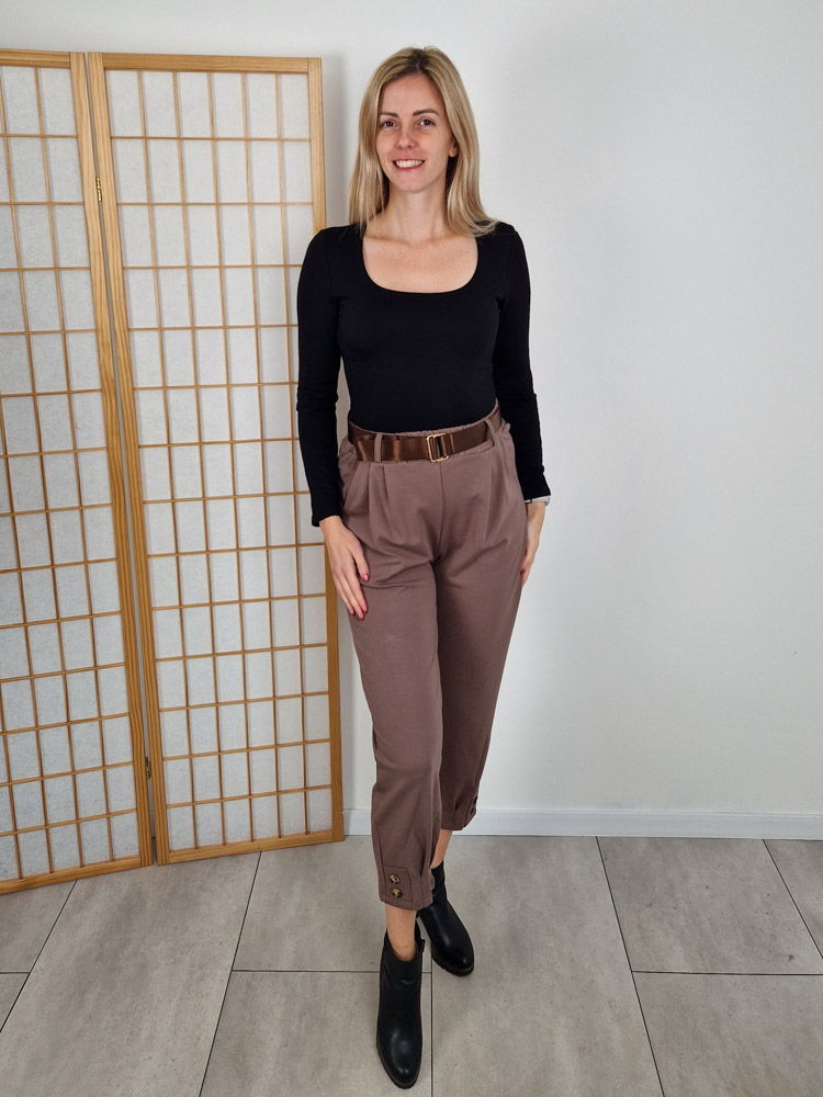 Emma fekete pihe-puha kereknyakú basic felső plüss béléssel XL méretig
