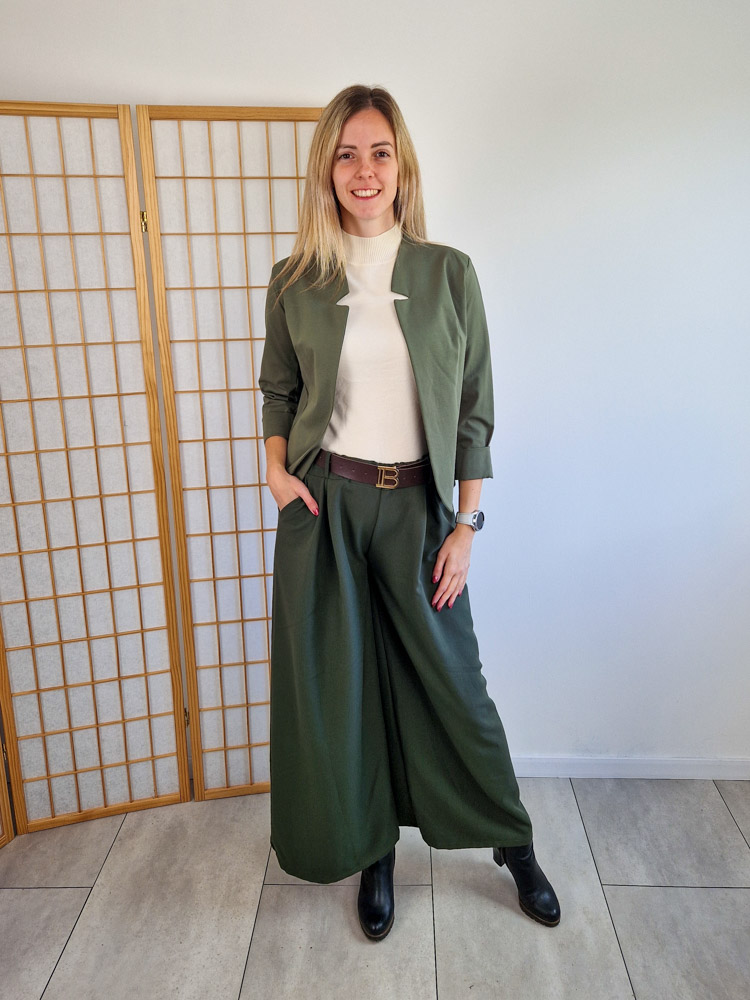 Linett khaki palazzo nadrág XL méretig