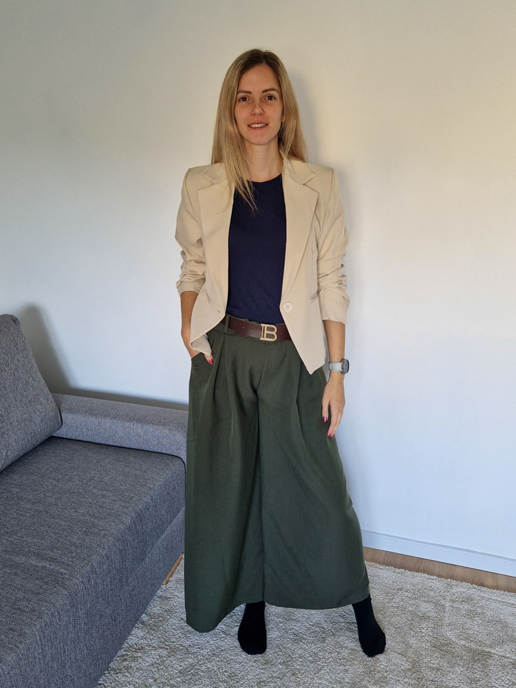 Linett khaki palazzo nadrág XL méretig