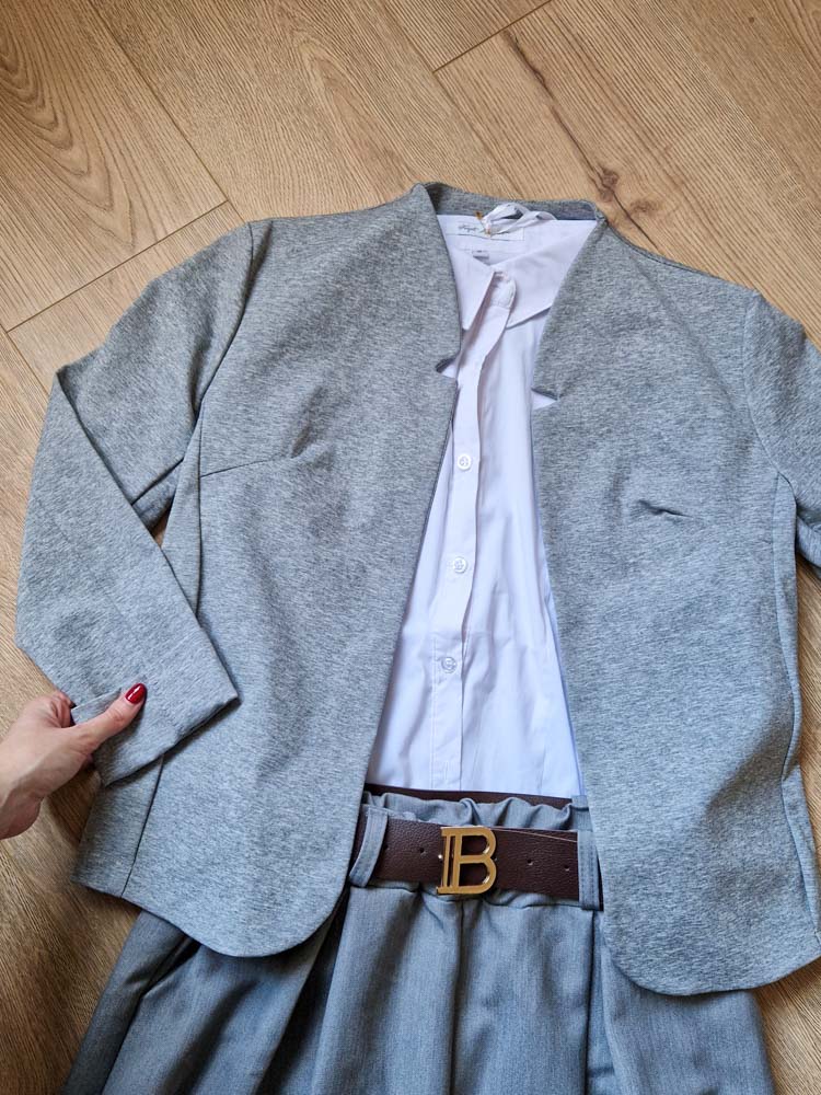 Camilla cirmos szürke elegáns blézer