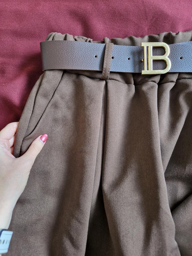 Linett csokibarna palazzo nadrág XL méretig