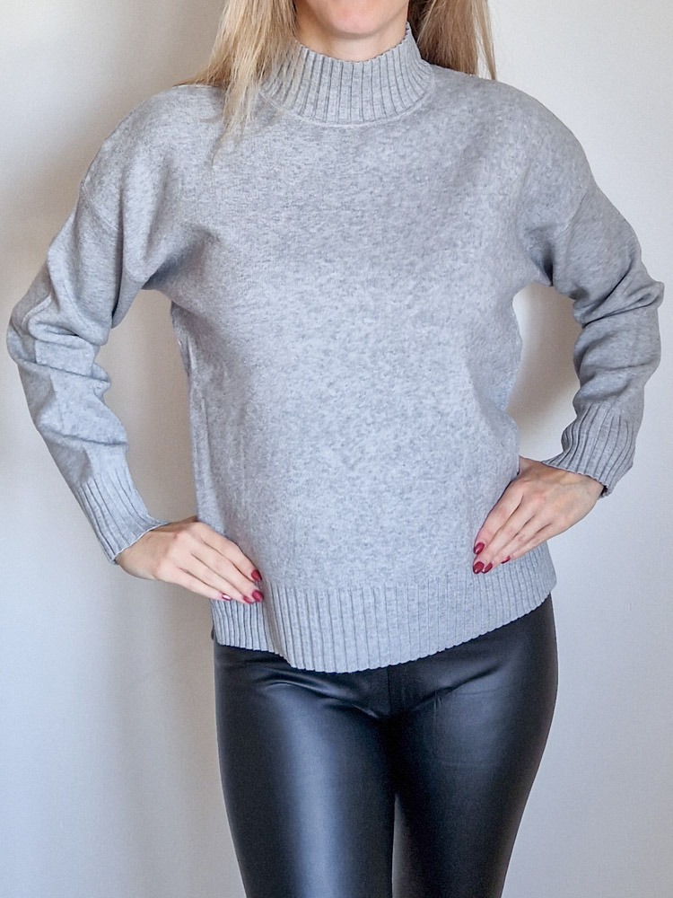 Luxe szürke extra puha garbós pulóver