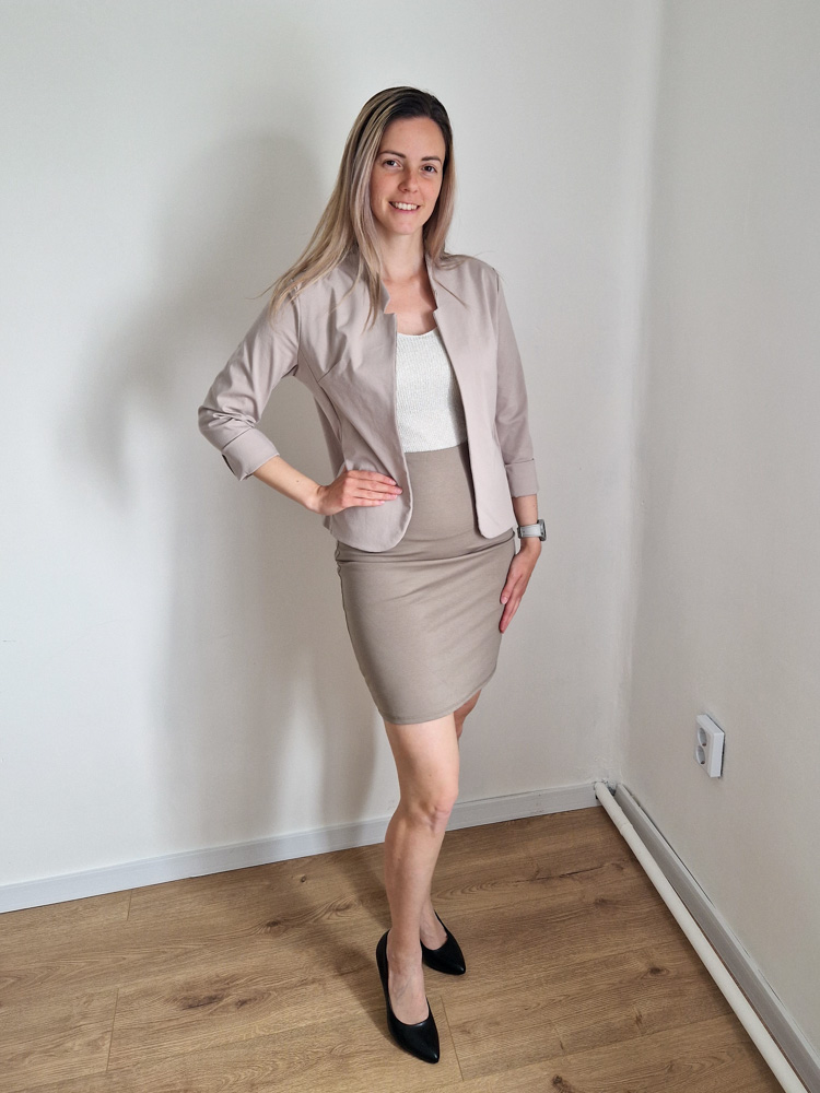 Boglárka fangó pamut ceruzaszoknya – egyméretes, gumis derekú