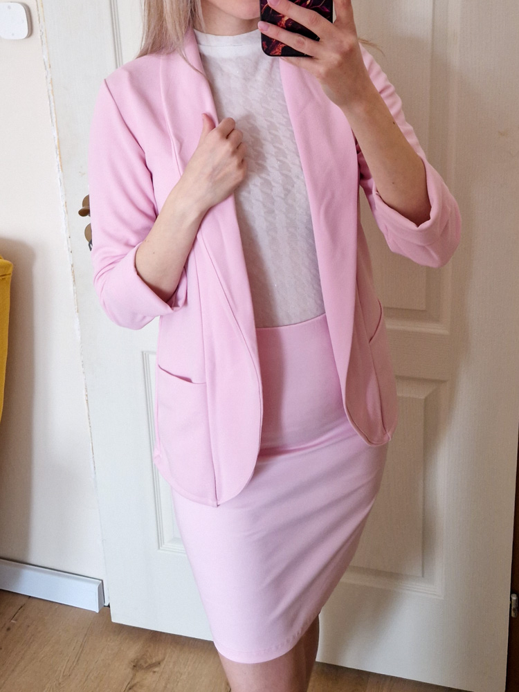 Shine világos púder blézer