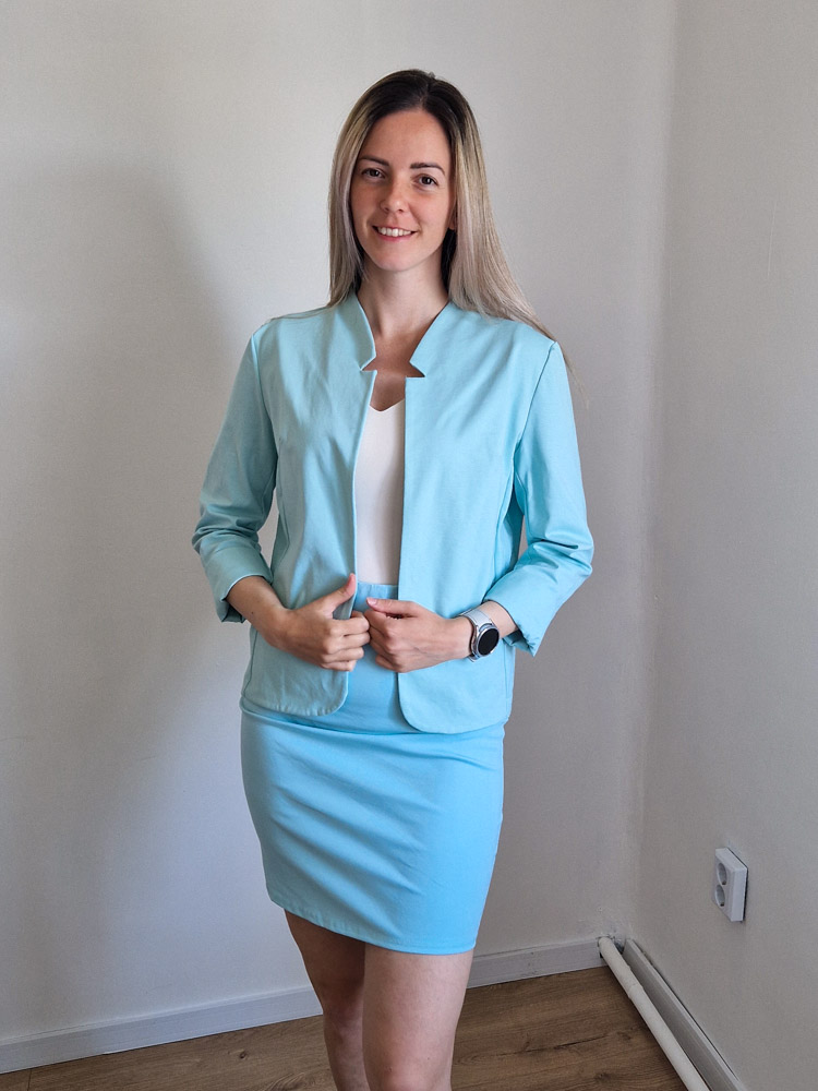 Camilla türkiz elegáns blézer